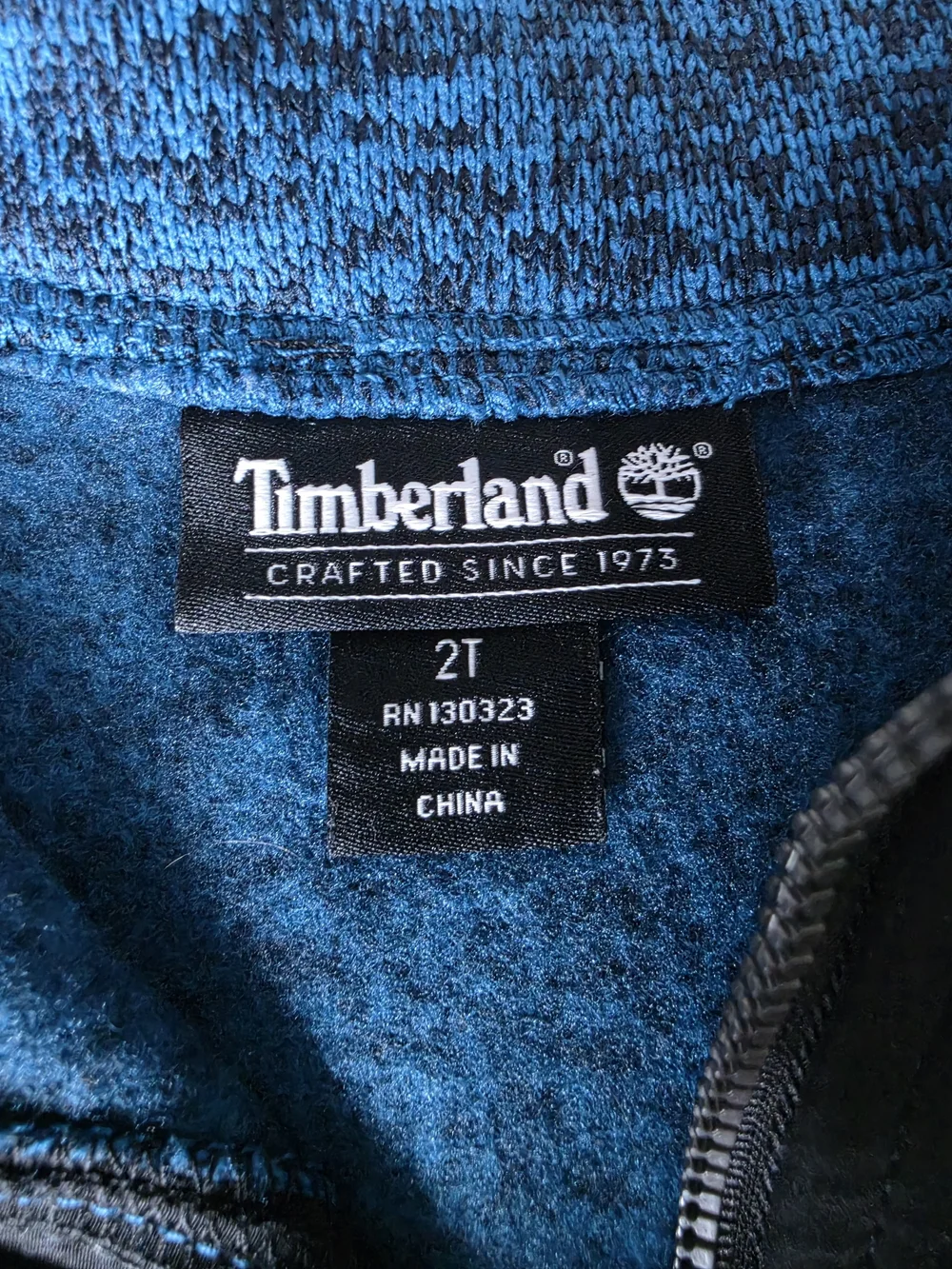Timberland Boys 2T Blue/Black Quarter Zip Pullover Jogger 2 Piece Set